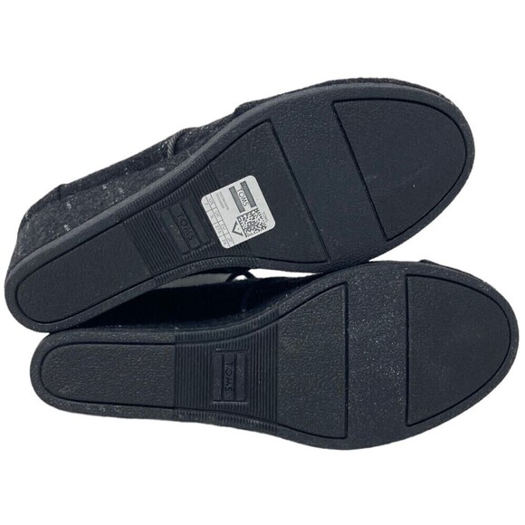 TOMS Wedge Booties Black Wool Lace Up Ankle Desert Boots Women's Size 7 NEW - Picture 8 of 9